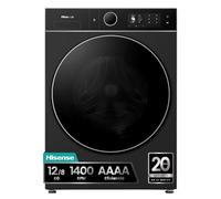 Hisense WD5I1245BBRH - Lavasecadora 12 kg/8 kg, Clase A, Fondo 60cm, 1400 rpm, Máxima AAA, Bomba de Calor, Lavado y Secado Super, Filtro Optimizado, Lavado y Secado 49', iFit™, Negro