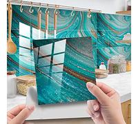 Hiser 10 Piezas Mármol Adhesivos Decorativos Azulejos Pegatinas para Baldosas del Baño/Cocina Impresión de Mármol Mosaico - Clásico Resistente al Agua Pegatina de Pared (Azul,20x20cm)