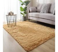 Hiser Alfombra Salón Grande Suaves, Modernas Dormitorio Alfombras Peludas Antideslizante y Esponjosa Adecuado para Interiores Sala de Estar Estudio Habitación Infantil (Caqui,80x160cm)