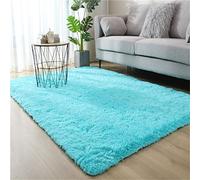 Hiser Alfombra Salón Grande Suaves, Modernas Dormitorio Alfombras Peludas Antideslizante y Esponjosa Adecuado para Interiores Sala de Estar Estudio Habitación Infantil (Azul,140x200cm)