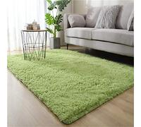 Hiser Alfombra Salón Grande Suaves, Modernas Dormitorio Alfombras Peludas Antideslizante y Esponjosa Adecuado para Interiores Sala de Estar Estudio Habitación Infantil (Verde Oscuro,50x80cm)