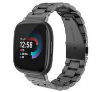 Hiseus Correa compatible con Google Fitbit Versa 4 3, Elegante Pulsera Metálica Adecuada para Hombres y Mujeres (Negro)