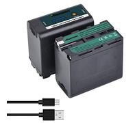 Hisewen 2 Paquete NP-F970 batería de reemplazo con Puerto de Carga USB Compatible con Sony NPF F960 F750 F550 F980 F930 F770, batería NP-F para la lámpara de Video Godox LED YN660 LED308