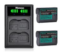 Hisewen 2Pack EN-EL15C - Batería y cargador para Nikon D850, D750, D810, D7500, Z6, Z6 II, Z6III, Z7, Z7II, Z8, D7200, D7100, D7000, 1V1, D500, D600, D610, D610, D610 800, DC. 800E, D810A