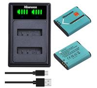 Hisewen Batería y Cargador de Batería Litio Li-90b, Cargador de Baterías 12V