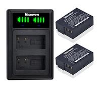 Hisewen DMW-BLC12 Batería(2Pack) y Cargador Dual para Panasonic Lumix G85, G7, DC-FZ1000 II, DC-G95, DMC-G85, DMC-GH2, DMC-G5, DMC-G6K, DMC-G7, DMC-GX8, DMC-FZ200, DMC-FZ300, DMC-FZ1000