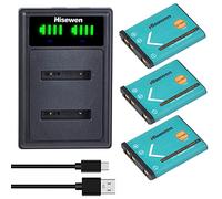 Hisewen Li-42B Batería (2-Pack) y Kit Cargador Micro USB portátil para Olympus Li-42B, Li-40B and Olympus Stylus 1040, 1050W,1060,1070,1200,7000,7010,7020,7030,7040