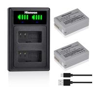 Hisewen NB-10L Batería y Cargador Dual, 2Pack 1500mAh NB10L Batería de Repuesto para Canon PowerShot G1 X, G3 X, G15, G16, SX40 HS, SX50 HS, SX60 HS Cámara