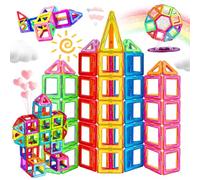 HISHOPTOY Bloques de construcción magnéticos, 120 Piezas, Juguetes magnéticos para niños a Partir de 3, 4, 5, 6, 7, 8 años, imanes de Regalo, para niños y niñas, Bloques de construcción