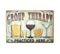 HISIMPLE Placa de metal de terapia de grupo, para decoración de pared, para bar, cocina, hogar, cartel de metal, 30,5 x 20,3 cm