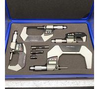 HISMPSOBN Micrómetro Exterior,Medidor de Espesor,Micrómetro Exterior electrónico Micrómetro Digital Medidor Micrómetro Herramientas de medición Micrómetro Digital(4pcs Set)