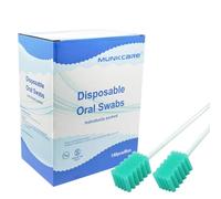 Hisopo desechable con punta de espuma para limpieza bucal Munkcare, con forma de diente verde, 150 unidades