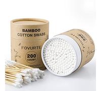 Hisopos de algodón de bambú orgánico, 400 unidades, hisopos de algodón de Q tips, naturales, ecológicos, biodegradables, bastoncillos de algodón de madera para orejas, sin plástico para limpieza