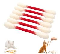 Hisopos de algodón para gatos con hierba gatera, 6 palitos gigantes para masticar gatitos para aburrimiento interior, cuerdas de dentición dentales duraderas, accesorios de regalo para amantes del
