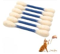 Hisopos De Algodón para Gatos con Hierba Gatera, Paquete De 6 Palitos Masticables Gigantes Suaves para Gatos De Interior, Lindos Juguetes Interactivos para Aburrimiento, Ejercicio Y Juego(Blue)