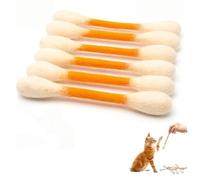 Hisopos De Algodón para Gatos con Hierba Gatera, Paquete De 6 Palitos Masticables Gigantes Suaves para Gatos De Interior, Lindos Juguetes Interactivos para Aburrimiento, Ejercicio Y Juego(Orange)