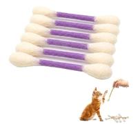 Hisopos De Algodón para Gatos con Hierba Gatera, Paquete De 6 Palitos Masticables Gigantes Suaves para Gatos De Interior, Lindos Juguetes Interactivos para Aburrimiento, Ejercicio Y Juego(Purple)
