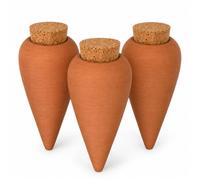 HISPACERAMICA 3X Regador Automático de Cerámica para Plantas | Sistema de Autorriego para Macetas | Cono de Riego por Goteo de Barro Rojo | Depósito de 250 ml | Fabricado en España | Terracota