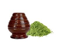 HISPACERAMICA Soporte de Cerámica para Batidor Té Matcha Chasen | Soporte de Porcelana Matcha | Soporte para Batidor de Ceremonia del Té | Fabricado en España (Marrón envejecido)