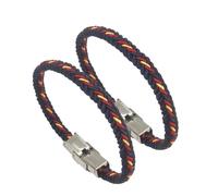 Hispania Colors Pack de dos pulseras azul marino con bandera de España