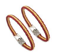 Hispania Colors Pack de dos pulseras con trenza de España (Bandera)