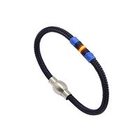 Hispania Colors Pulsera Fortune simple azul marino con bandera de España (Azul, 22)