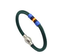 Hispania Colors Pulsera- Fortune Simple Verde, España, cordón Náutico con Cierre de Acero Inoxidable. (Azul, 19)