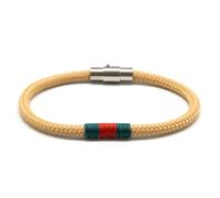 Hispania Colors - Pulsera Fortune Verde y Rojo - Diseño Náutico Masculino - Cordón Ajustable - Cierre Acero Inox - Hecho en España - Tamaño L