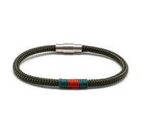 Hispania Colors - Pulsera Fortune Verde y Rojo - Diseño Náutico Masculino - Cordón Ajustable - Cierre Acero Inox - Hecho en España - Tamaño S