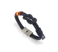 Hispania Colors Pulsera náutica Seafarer con bandera de España. REGALO PULSERA DE ESPAÑA (Azul marino, 21)