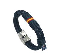 Hispania Colors Pulsera Nautilus con bandera de España - REGALO PULSERA DE ESPAÑA (Azul marino, 19)