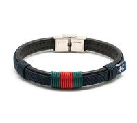 Hispania Colors - Pulsera Wake Up Azul Marino Rojo Verde - Diseño Náutico - Ajustable - Cierre Acero Inox - Hecha en España - Regalo - Talla S