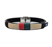 Hispania Colors - Pulsera Wake-Up Beige y Azul Náutico - Cierre Acero Inox - Hecha en España - Regalo Original - Diseño Masculino Unisex - Talla L