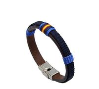 Hispania Colors Pulsera Wake up con bandera de España en Azul Marino y Verde. (Azul Marino, 21)