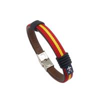 Hispania Colors Pulsera Wake Up cuero con bandera de España (Bandera)