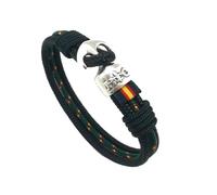 Hispania Colors Pulsera- Yacht azul marino, cierre de ancla y bandera de España - REGALO PULSERA DE ESPAÑA (Verde, 17)