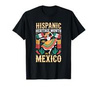 Hispanic Heritage Month Mexico Fiesta Flag Folklore Camiseta