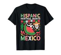 Hispanic Heritage Month Mexico Fiesta Flag Folklore Camiseta