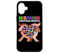 Hispanic Heritage Month Todos los Países Corazón Manos Carcasa para iPhone 16 Plus