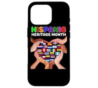 Hispanic Heritage Month Todos los Países Corazón Manos Carcasa para iPhone 16 Pro