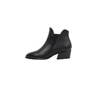 Hispanitas - Botín de piel con tacón ancho,con suela de goma,tiene elásticos laterales,color liso,clásica para: Mujer color: BLACK talla:37
