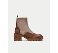 Hispanitas Botín mujer Hispanitas estilo montañero con pelo en la lengüeta. Marrón 39