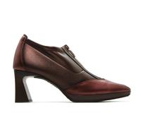 Hispanitas CHI254324 Zapato abotinado para mujer con tacón ancho,de piel,cierre con cremallera en el empeine,punta fina para señora