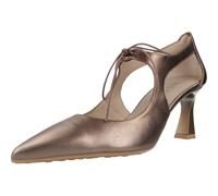 Hispanitas - Zapato de Piel con tacón Rectangular,salón Destalonado,Sandalia con Cordones,Puntera Fina para: Mujer Color: STARMET Talla:38