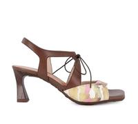 Hispanitas Sandalia piel cordones y tacon 7 cm suela comoda mujer marron para: Mujer color: Marrón talla: 36