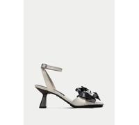 Hispanitas Sandalia Tacon Danielle Crema Negro para Mujer