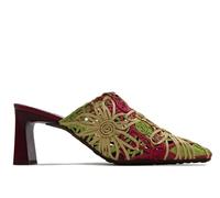 Hispanitas - Sandalias,zueco elegante con tacón ancho imitación a madera,diseño floral,calado para: Mujer color: MULTIYELLOW talla:37