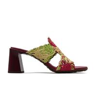 Hispanitas - Sandalias,zueco elegante con tacón ancho imitación a madera,diseño floral,calado para: Mujer color: MULTIYELLOW talla:38