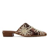 Hispanitas - Sandalias,Zueco Elegante con tacón de Bloque,Ancho imitación a Madera,diseño Floral,Calado para: Mujer Color: Naturales Talla:42