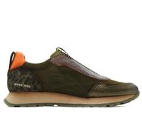 Hispanitas - Zapatilla Sneakers Deportiva,de Piel,Ante,Nobuk,Serraje,Casual,Plantilla Extraible,Animal Print para: Mujer Color: Army Talla:39
